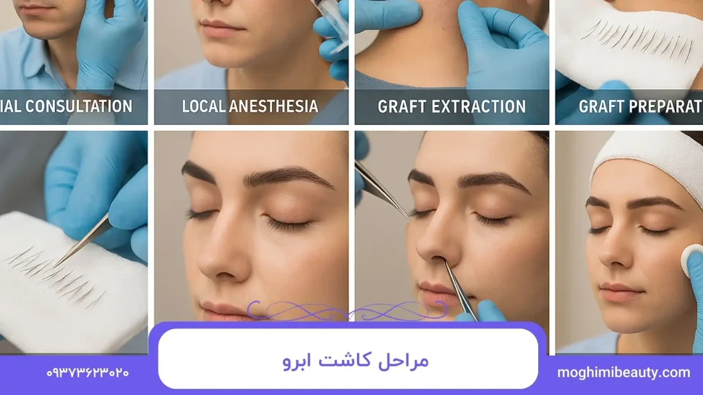 مراحل کاشت ابرو