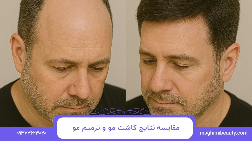مقایسه نتایج کاشت مو و ترمیم مو